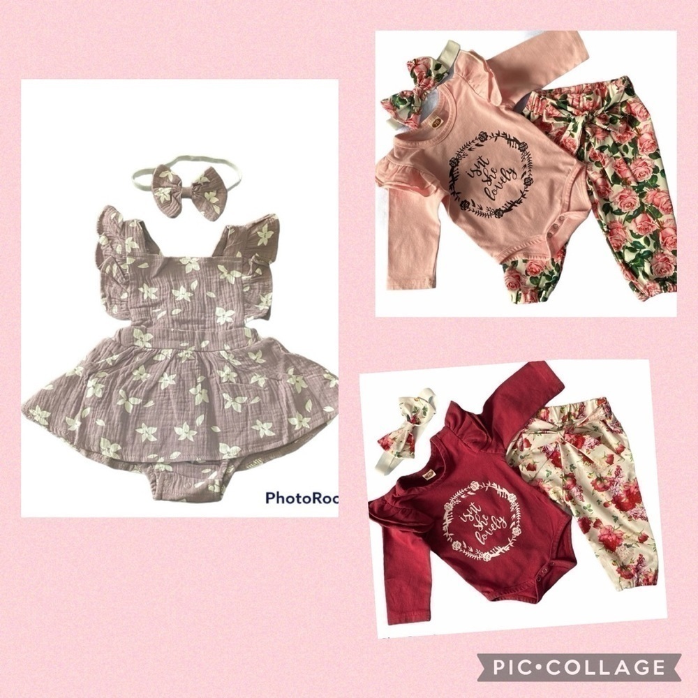 BUNDLE OF GIRLS 3 OUTFITS-SIZE 6-12 months